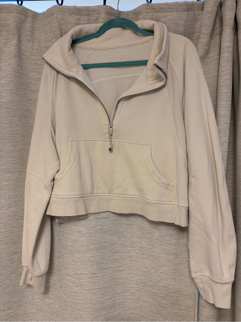 lululemon athletica Cropped Half-Zip Pullover Hoodie - Cream